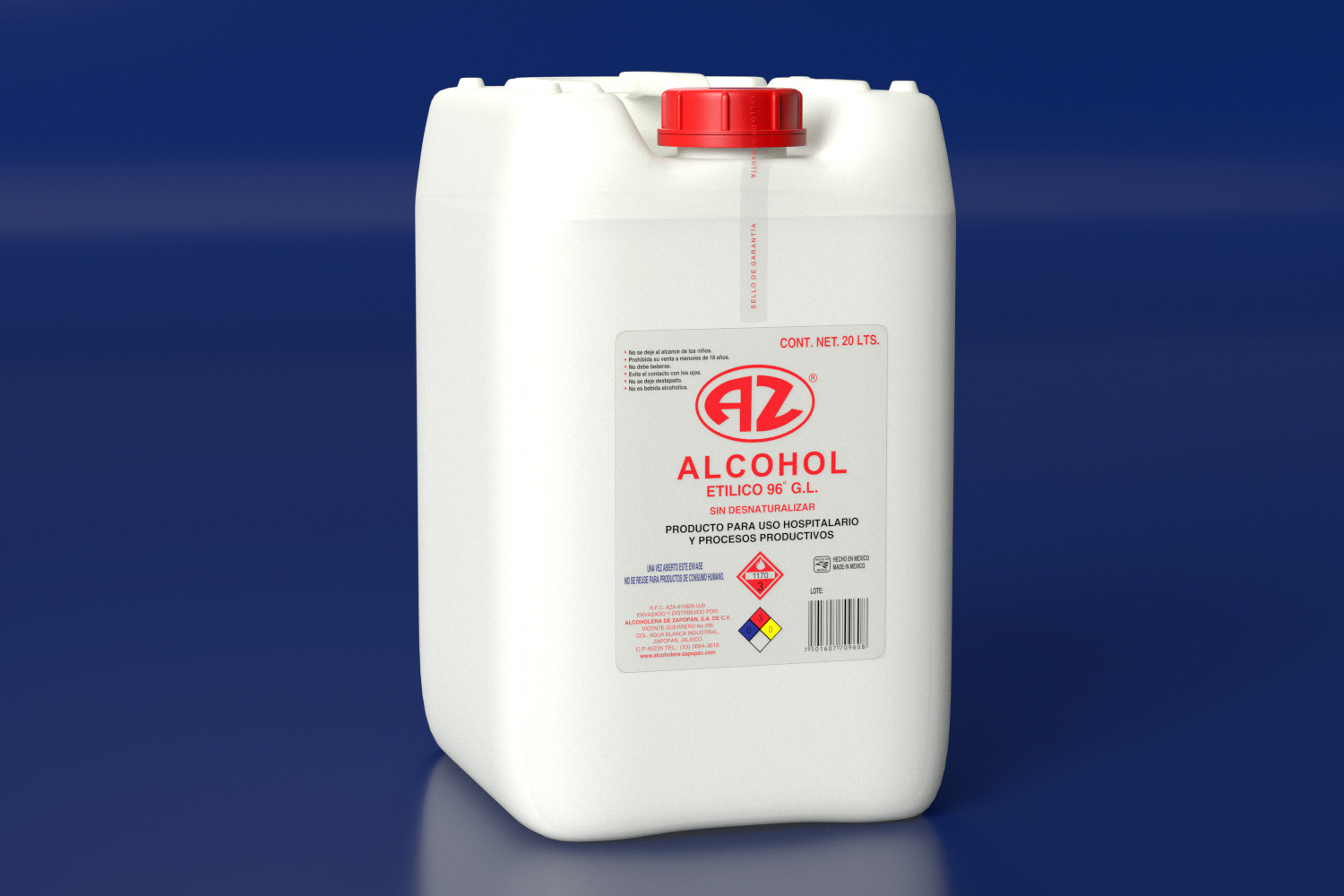 ALCOHOL ETILICO 96% 20LT