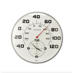 TERMOMETRO ANALOGO CON RELOJ -40/40° 18"