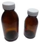 FRASCO VIDRIO AMBAR B/ANGOST CON TAP 250ML